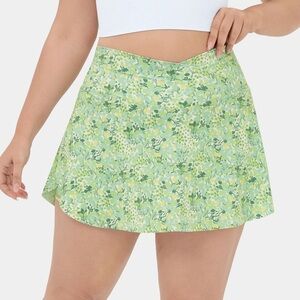 #95 HALARA Light Green Floral Crossover Skirt Size XS